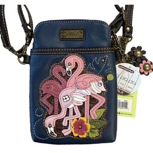 CHALA Flamingo Cellphone Crossbody Bag 827FMG1 Blue Vegan Leather NWT